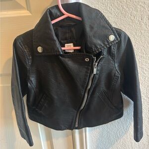 GAP Black Kids Faux Leather Jacket